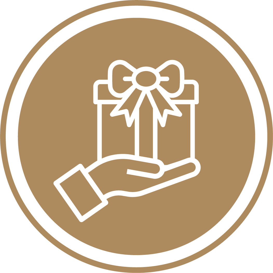 Icon Hand mit Geschenk