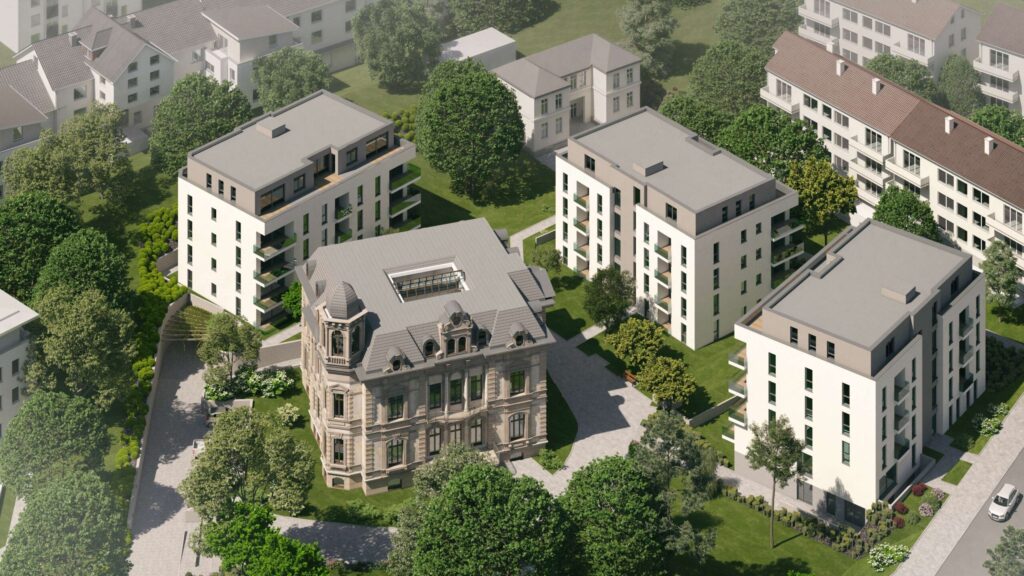 Rendering Wuppertal SCHÖNES LEBEN Villa Amalia Draufsicht