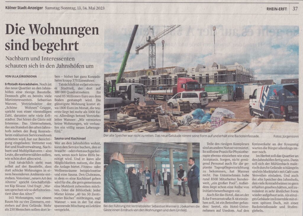 Presseecho SCHÖNES LEBEN Erftstadt Kölner Stadtanzeiger