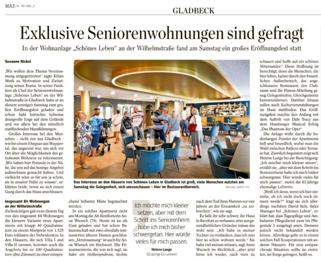 WAZ Gladbeck Zeitungsartikel