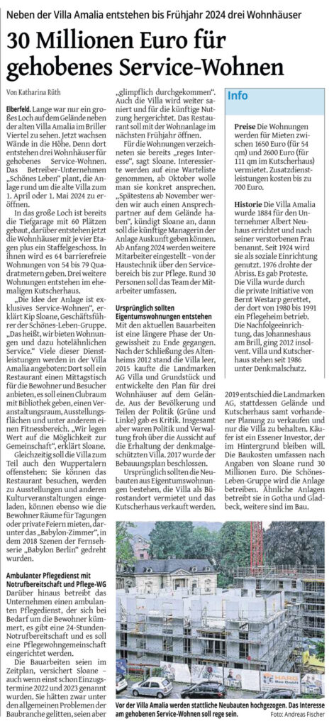 Villa Amalia SCHÖNES LEBEN Zeitungsartikel