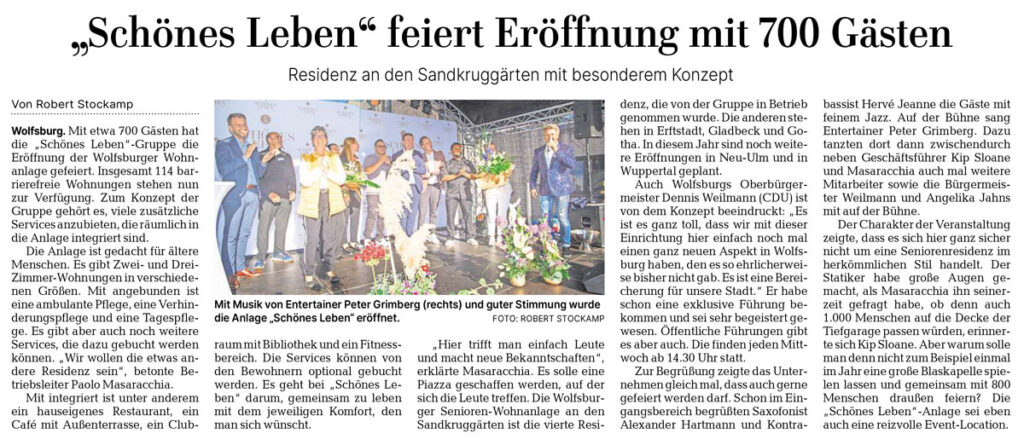 SCHÖNES LEBEN feiert Eröffnung mit 700 Gästen Artikel Wolfsburger Zeitung