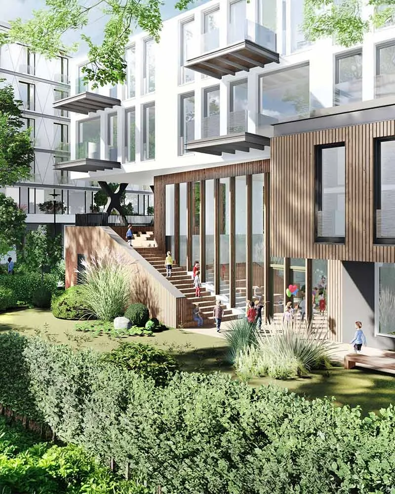 Neuer Standort in Realisierung, SCHÖNES LEBEN Krefeld. Mit wunderschönen Grünanlagen im urbanen Flaire.